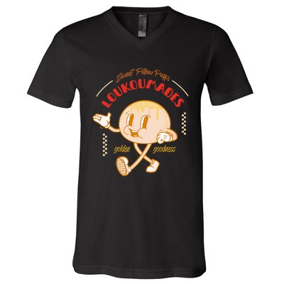 Weet Pillow Purrs Loukoumades Golden Goodness V-Neck T-Shirt