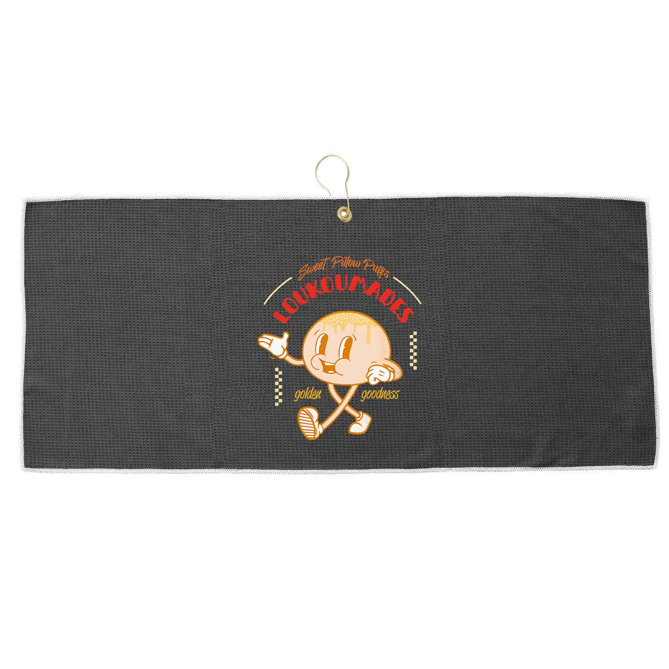 Weet Pillow Purrs Loukoumades Golden Goodness Large Microfiber Waffle Golf Towel