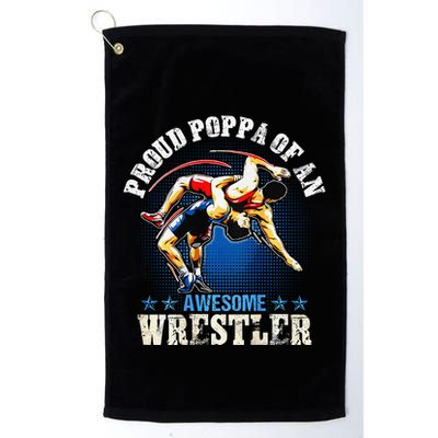 Wrestling Proud Poppa Of An Awesome Wrestler Backside Golf Towel