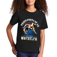 Wrestling Proud Poppa Of An Awesome Wrestler Backside Kids T-Shirt