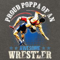 Wrestling Proud Poppa Of An Awesome Wrestler Backside Cotton Canvas Backpack