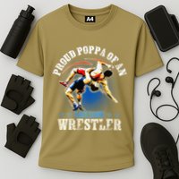 Wrestling Proud Poppa Of An Awesome Wrestler Backside Cooling Performance Crew T-Shirt