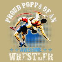 Wrestling Proud Poppa Of An Awesome Wrestler Backside Cooling Performance Crew T-Shirt