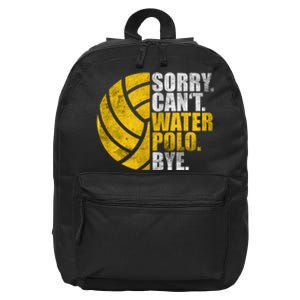 Water Polo Player Sorry Cant Waterpolo Bye 16 in Basic Backpack