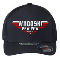 Whoosh! Pew Pew Funny Logo Flexfit Unipanel Trucker Cap