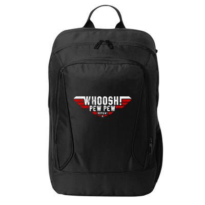 Whoosh! Pew Pew Funny Logo City Backpack