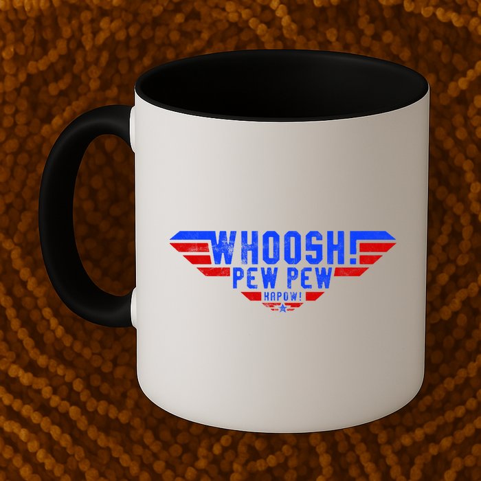 Whoosh! Pew Pew Funny Logo Mug