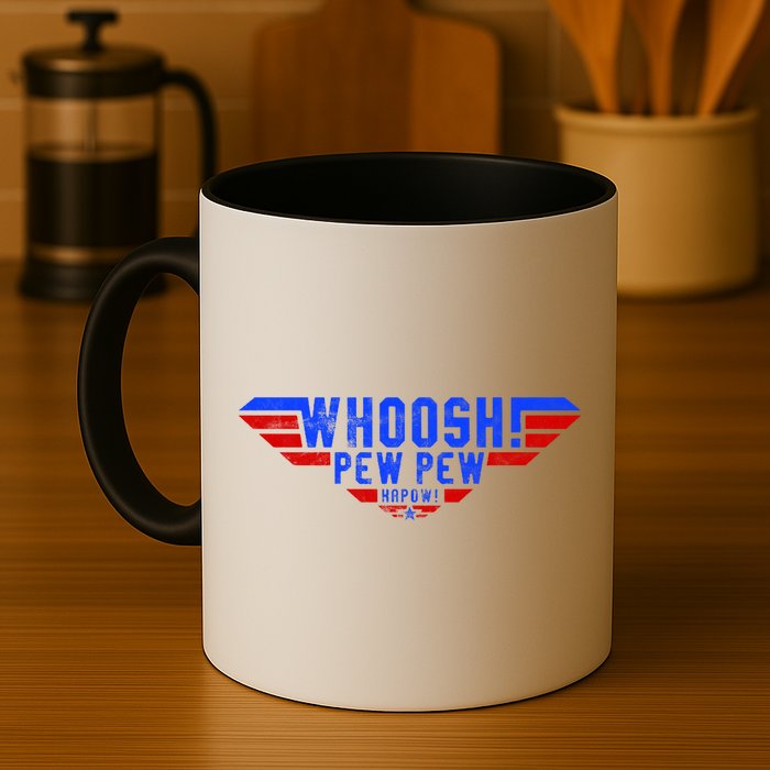Whoosh! Pew Pew Funny Logo Mug