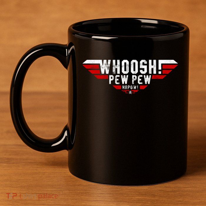 Whoosh! Pew Pew Funny Logo 11oz C Handle Ceramic Mug