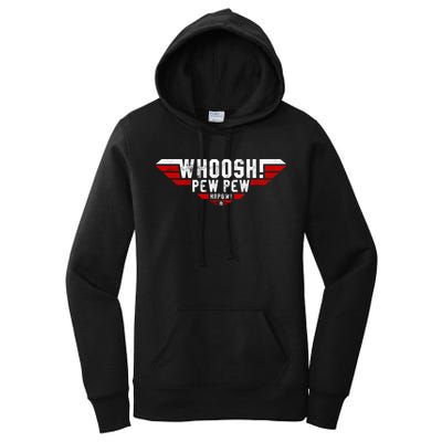 Whoosh! Pew Pew Funny Logo Women's Pullover Hoodie