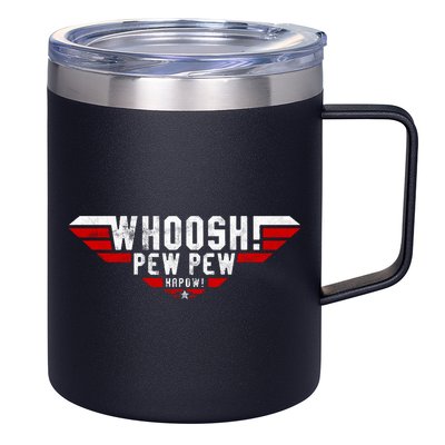 Whoosh! Pew Pew Funny Logo 12oz Stainless Steel Coffee Mug