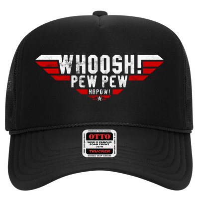 Whoosh! Pew Pew Funny Logo Trucker Hat