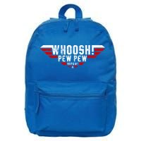 Whoosh! Pew Pew Funny Logo 16 in Basic Backpack
