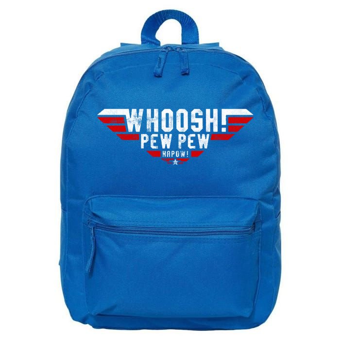 Whoosh! Pew Pew Funny Logo 16 in Basic Backpack