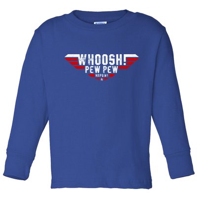 Whoosh! Pew Pew Funny Logo Toddler Long Sleeve Shirt
