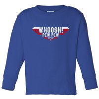 Whoosh! Pew Pew Funny Logo Toddler Long Sleeve Shirt