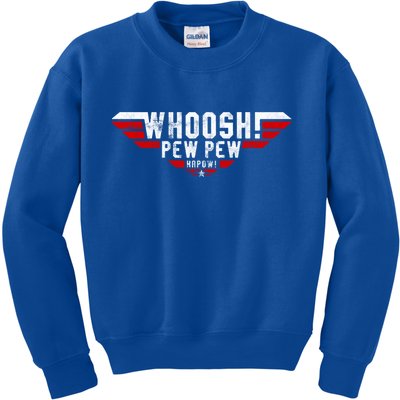 Whoosh! Pew Pew Funny Logo Kids Sweatshirt