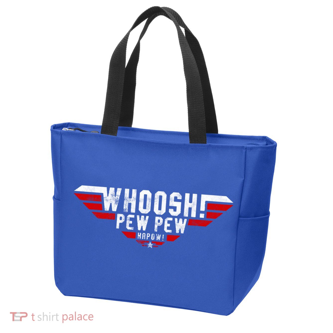 Whoosh! Pew Pew Funny Logo Zip Tote Bag