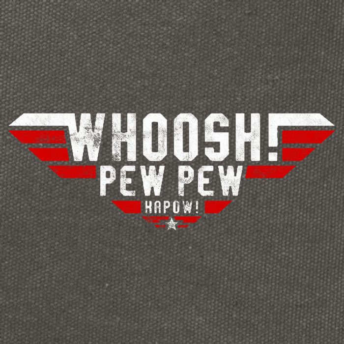 Whoosh! Pew Pew Funny Logo Cotton Canvas Backpack
