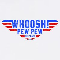 Whoosh! Pew Pew Funny Logo Garment-Dyed Sweatshirt