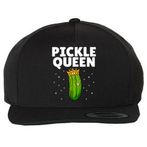 Women Pickle Queen Girl Cucumber Pickle Lover Gift Wool Snapback Cap