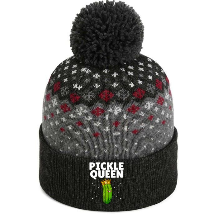 Women Pickle Queen Girl Cucumber Pickle Lover Gift The Baniff Cuffed Pom Beanie