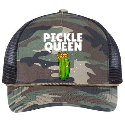 Women Pickle Queen Girl Cucumber Pickle Lover Gift Retro Rope Trucker Hat Cap