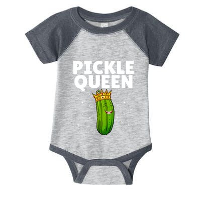 Women Pickle Queen Girl Cucumber Pickle Lover Gift Infant Baby Jersey Bodysuit