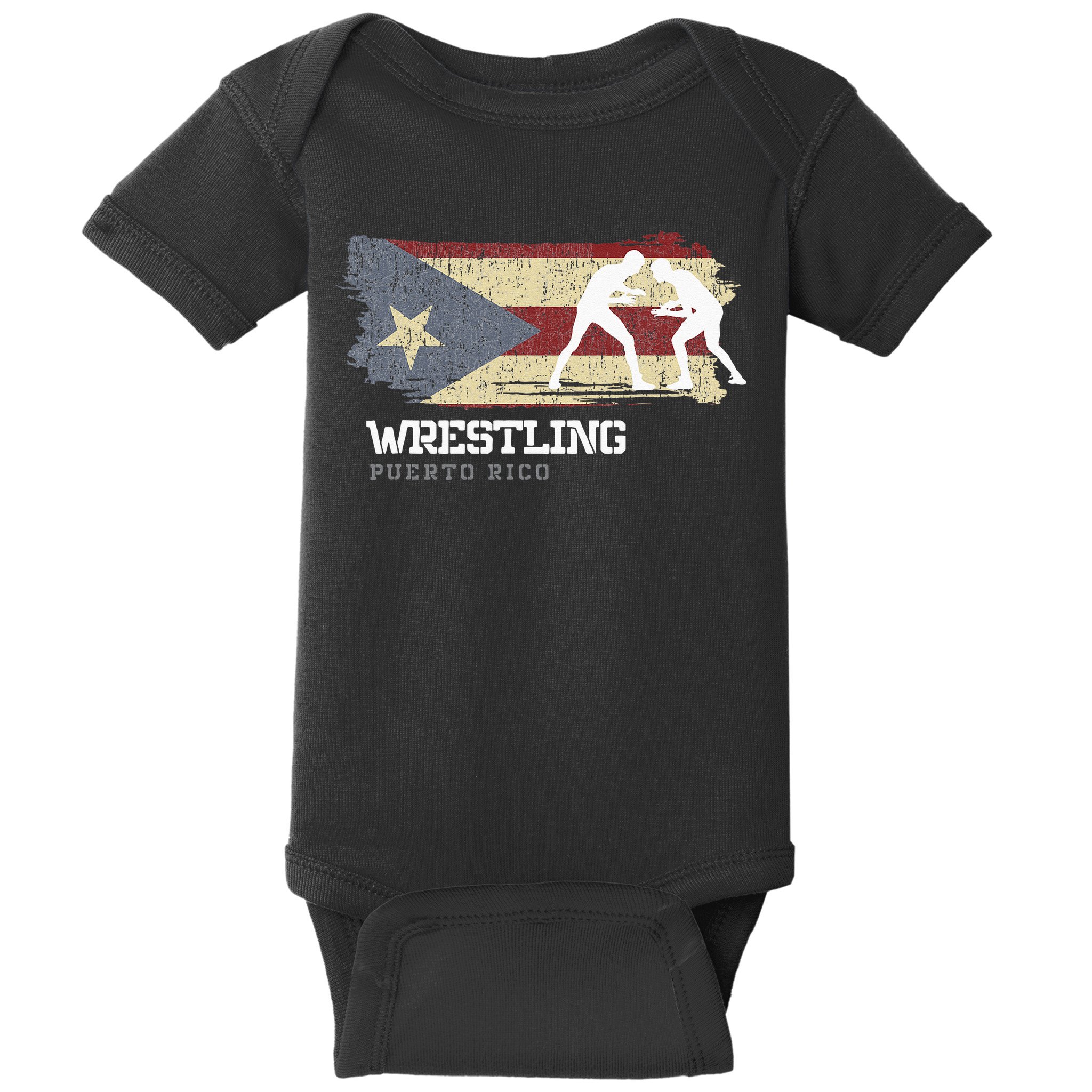 Wrestling Puerto Rico Combat Sports Player Wrestling Baby Bodysuit