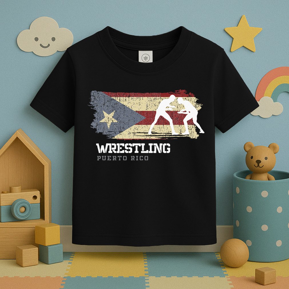 Wrestling Puerto Rico Combat Sports Player Wrestling Toddler T-Shirt