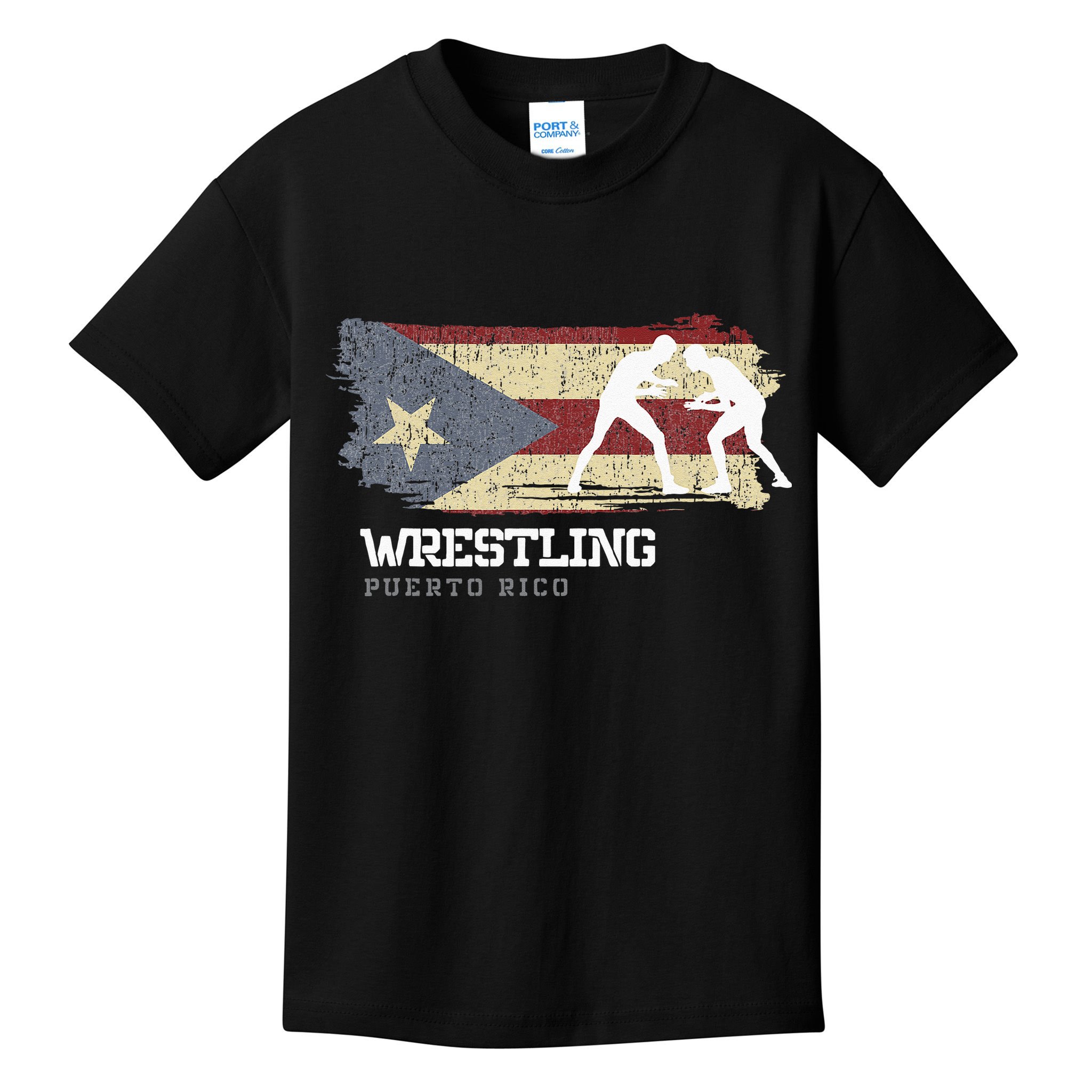 Wrestling Puerto Rico Combat Sports Player Wrestling Kids T-Shirt