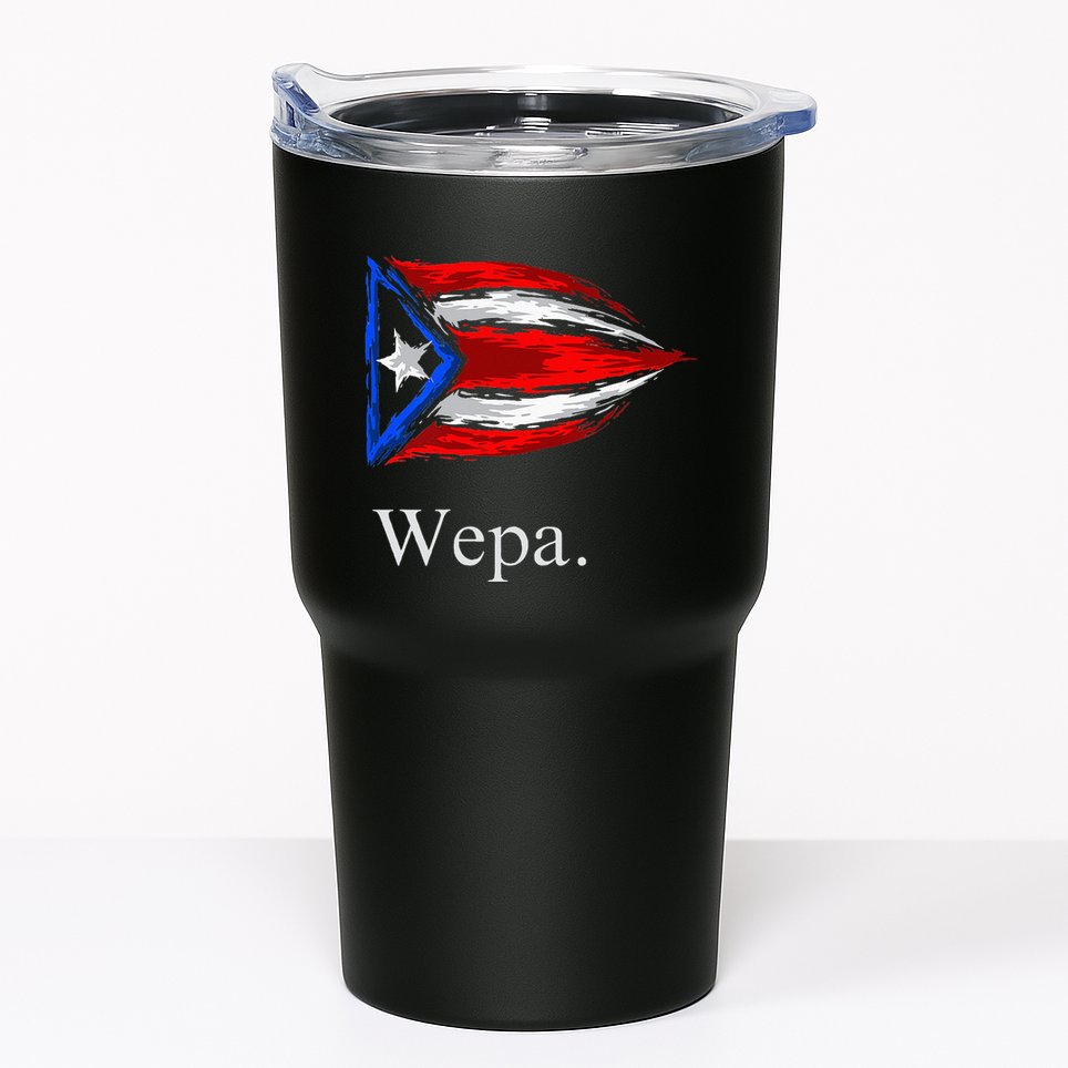 Wepa Puerto Rico Vintage Flag Tumbler