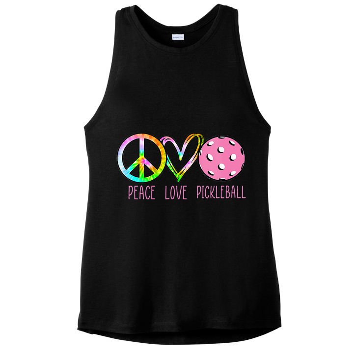 Womens Pickleball Retired Ladies Peace Love Pickleball Ladies PosiCharge Tri-Blend Wicking Tank