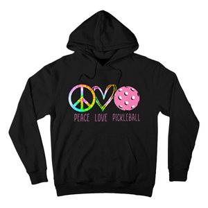 Womens Pickleball Retired Ladies Peace Love Pickleball Hoodie