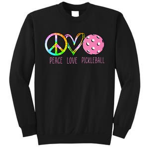 Womens Pickleball Retired Ladies Peace Love Pickleball Sweatshirt