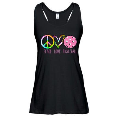 Womens Pickleball Retired Ladies Peace Love Pickleball Ladies Essential Flowy Tank