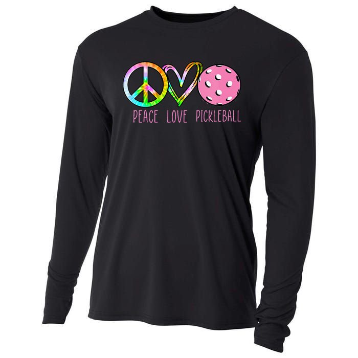 Womens Pickleball Retired Ladies Peace Love Pickleball Cooling Performance Long Sleeve Crew