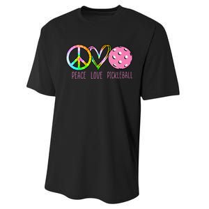 Womens Pickleball Retired Ladies Peace Love Pickleball Performance Sprint T-Shirt