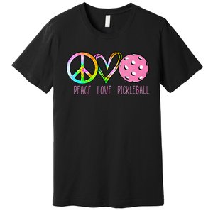 Womens Pickleball Retired Ladies Peace Love Pickleball Premium T-Shirt