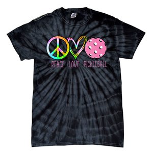 Womens Pickleball Retired Ladies Peace Love Pickleball Tie-Dye T-Shirt