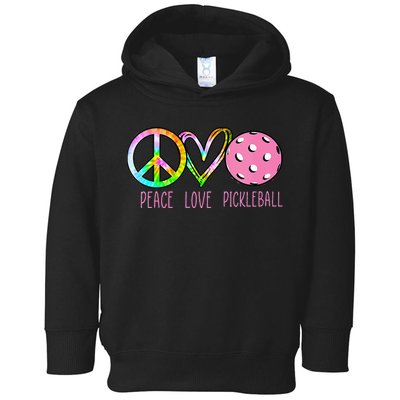 Womens Pickleball Retired Ladies Peace Love Pickleball Toddler Hoodie