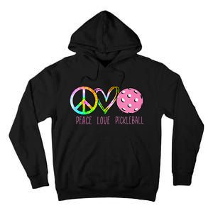 Womens Pickleball Retired Ladies Peace Love Pickleball Tall Hoodie