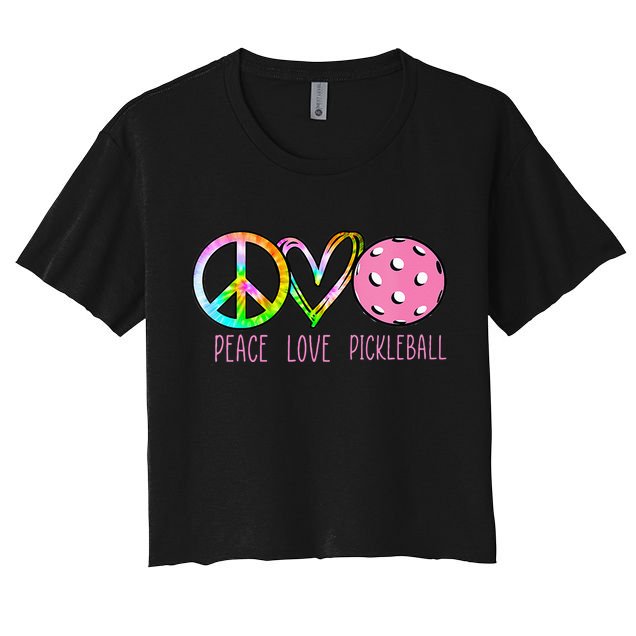 Womens Pickleball Retired Ladies Peace Love Pickleball Crop Top