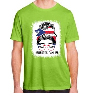 Wo's #Puerto Rican Life Messy Bun Hair Puerto Rico Flag Cute Gift Adult ChromaSoft Performance T-Shirt