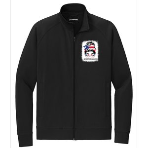 Wo's #Puerto Rican Life Messy Bun Hair Puerto Rico Flag Cute Gift Stretch Full-Zip Cadet Jacket