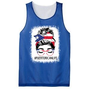 Wo's #Puerto Rican Life Messy Bun Hair Puerto Rico Flag Cute Gift Mesh Reversible Basketball Jersey Tank