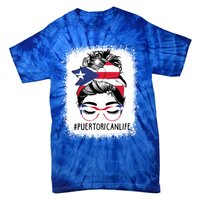 Wo's #Puerto Rican Life Messy Bun Hair Puerto Rico Flag Cute Gift Tie-Dye T-Shirt