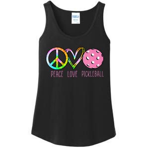 Womens Pickleball Retired Ladies Peace Love Pickleball Ladies Essential Tank