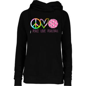 Womens Pickleball Retired Ladies Peace Love Pickleball Womens Funnel Neck Pullover Hood