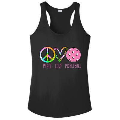 Womens Pickleball Retired Ladies Peace Love Pickleball Ladies PosiCharge Competitor Racerback Tank